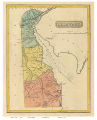 Delaware 1816 Lucas - Old State Map Reprint