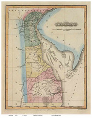 Delaware 1823 Lucas - Old State Map Reprint