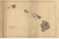 Hawaiian Islands 1841 Wilkes - Old State Map Reprint
