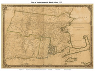 Massachusetts 1753 Douglas - Old State Map Custom Print