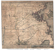 Massachusetts 1775 Romans - Old State Map Reprint