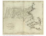 Massachusetts 1796 Reid & Winterbotham - Old State Map Reprint
