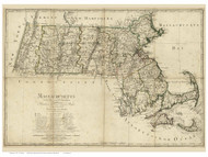 Massachusetts 1796 Sotzmann - Old State Map Reprint