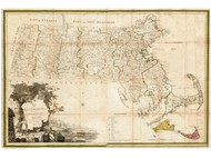 Massachusetts 1801 Carleton - Old State Map Reprint