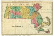 Massachusetts 1822 Carey - Old State Map Reprint