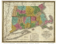 Massachusetts 1831 Mitchell - Old State Map Reprint