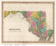 Maryland 1824 Finley - Old State Map Reprint