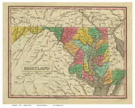 Maryland 1831 Finley - Old State Map Reprint