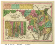 Maryland 1836 Tanner - Old State Map Reprint
