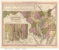Maryland 1845 Tanner - Old State Map Reprint