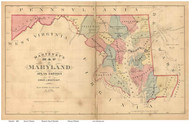 Maryland 1866 Martenet - Old State Map Reprint