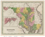 Maryland 1927 National Map Co. - Old State Map Reprint