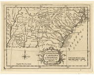 Georgia 1765 Kitchin - Old State Map Reprint