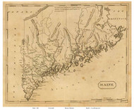 Maine 1812 Arrowsmith - Old State Map Reprint