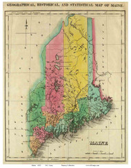 Maine 1822 Carey - Old State Map Reprint
