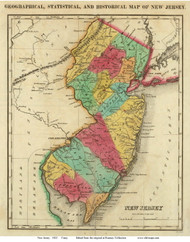 New Jersey 1822 Carey - Old State Map Reprint