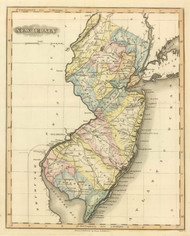 New Jersey 1822 Lucas - Old State Map Reprint
