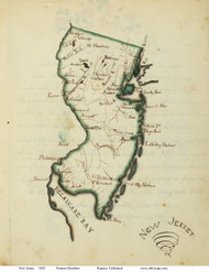 New Jersey 1823 Henshaw - Old State Map Reprint