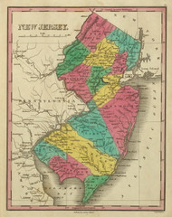 New Jersey 1831 Finley - Old State Map Reprint