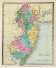 New Jersey 1835 Burr - Old State Map Reprint