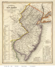 New Jersey 1846 Meyer - Old State Map Reprint