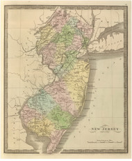 New Jersey 1848 Greenleaf - Old State Map Reprint