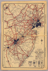 New Jersey 1927 Rand McNally - Old State Map Reprint