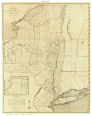 New York State 1802 DeWitt - Old State Map Reprint