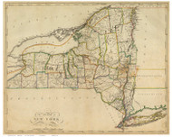 New York State 1814 Carey - Old State Map Reprint