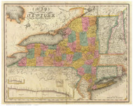 New York State 1832 Burr - Old State Map Reprint