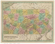 Pennsylvania 1838 Bradford - Old State Map Reprint