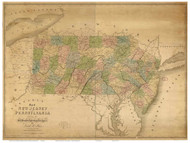 Pennsylvania 1839 Burr - Old State Map Reprint
