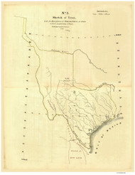 Texas 1839 Gilman - Old State Map Reprint