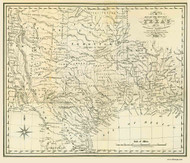 Texas 1841 Arrowsmith & Kennedy - Old State Map Reprint
