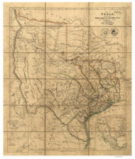 Texas 1841 Arrowsmith - Old State Map Reprint