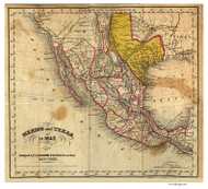 Texas 1842 Folsom - Old State Map Reprint