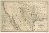 Texas 1844 U.S. Topo Bureau - Old State Map Reprint