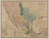 Texas 1846 Tanner - Old State Map Reprint
