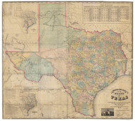 Texas 1858b Pressler - Old State Map Reprint