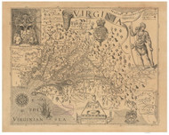 Virginia 1606 Smith - Old State Map Reprint