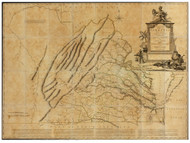 Virginia 1770 Henry - Old State Map Reprint