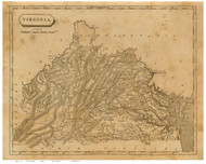 Virginia 1812 Arrowsmith - Old State Map Reprint