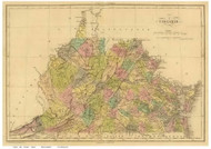 Virginia 1825 Buchon - Old State Map Reprint