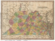 Virginia 1829 Finley - Old State Map Reprint