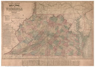 Virginia 1861 Lloyd - Old State Map Reprint