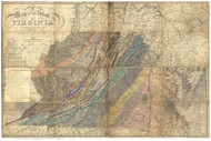 Virginia 1862 Ridgeway - Old State Map Reprint