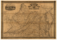 Virginia 1862 West & Johnson - Old State Map Reprint