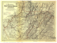 Virginia 1883 Colton - Old State Map Reprint