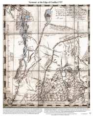 Vermont 1757 - Blanchard & Langdon Manuscript - Old State Map Custom Print