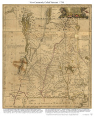 Vermont 1784 - Sawyer - Old State Map Custom Print